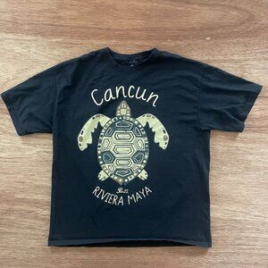 Cancun: Pier 27 Riviera Maya Turtle Graphic XL Black Short Sleeve T-Shirt